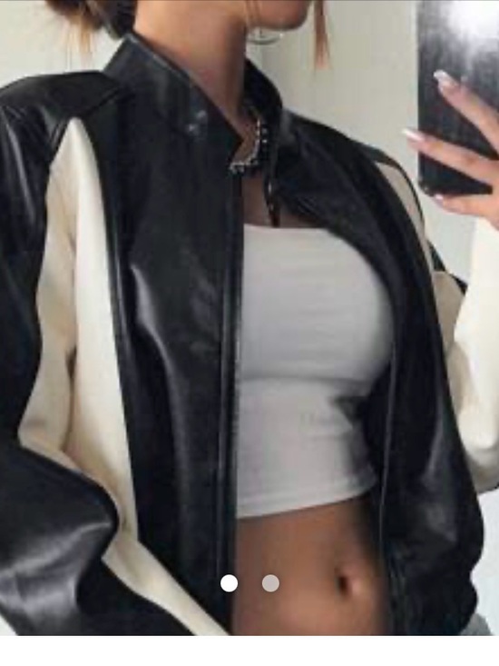 Dazy Jackets & Blazers - Dazy Black Faux Leather Bomber Jacket size M